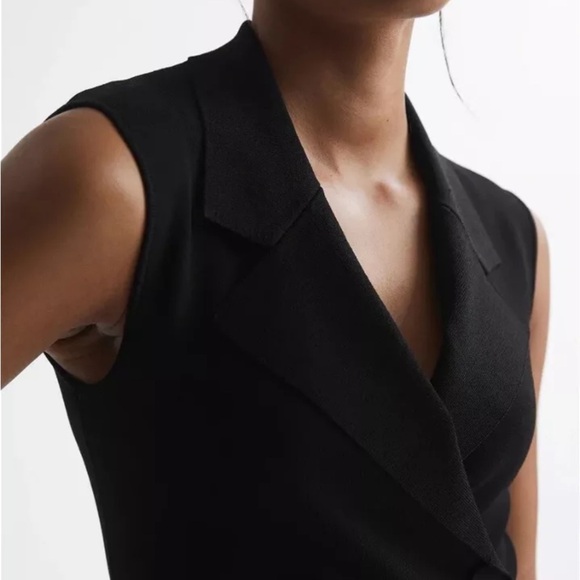 Reiss Womens Milena Knit Tuxedo Dress Sleeveless NWT - Picture 2 of 11